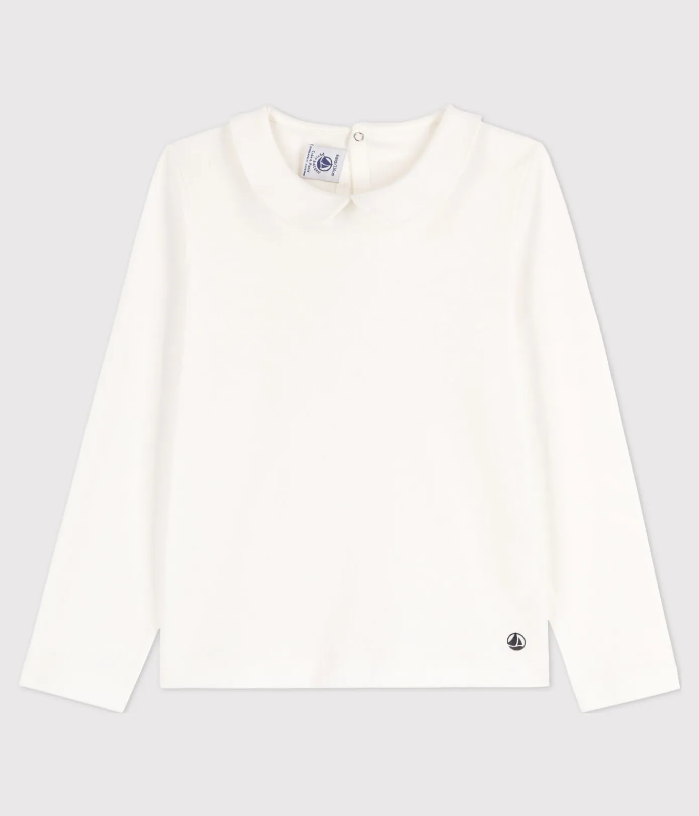 Petit Bateau T-Shirts, Tops, Oberteile*Langärmeliges Kinder-T-Shirt aus Baumwolle für Mädchen weiss MARSHMALLOW