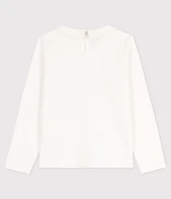 Petit Bateau T-Shirts, Tops, Oberteile*Langärmeliges Kinder-T-Shirt aus Baumwolle für Mädchen weiss MARSHMALLOW