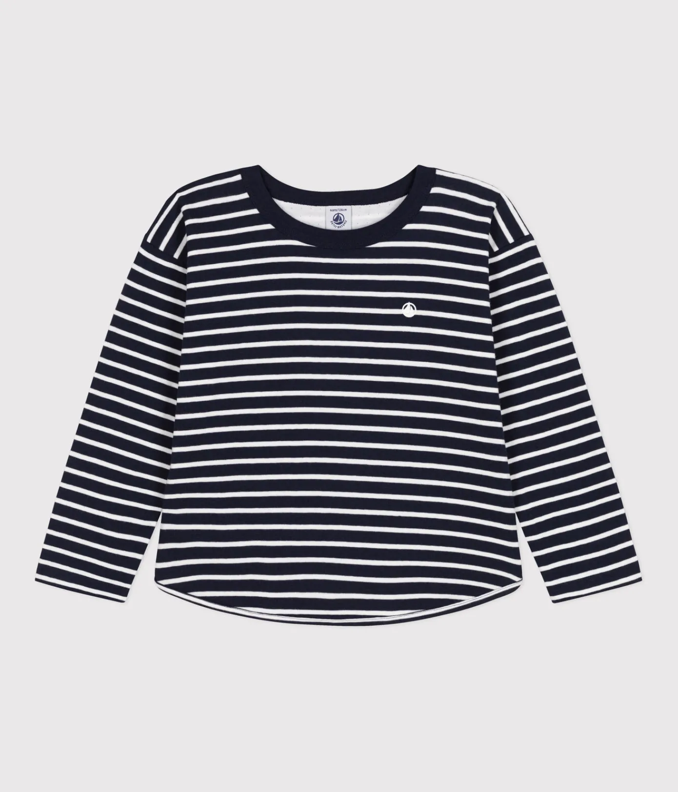 Petit Bateau T-Shirts, Poloshirts, Hemden*Langärmeliges Kinder-T-Shirt aus Doppeljersey für Jungen blau SMOKING/weiss MARSHMALLOW