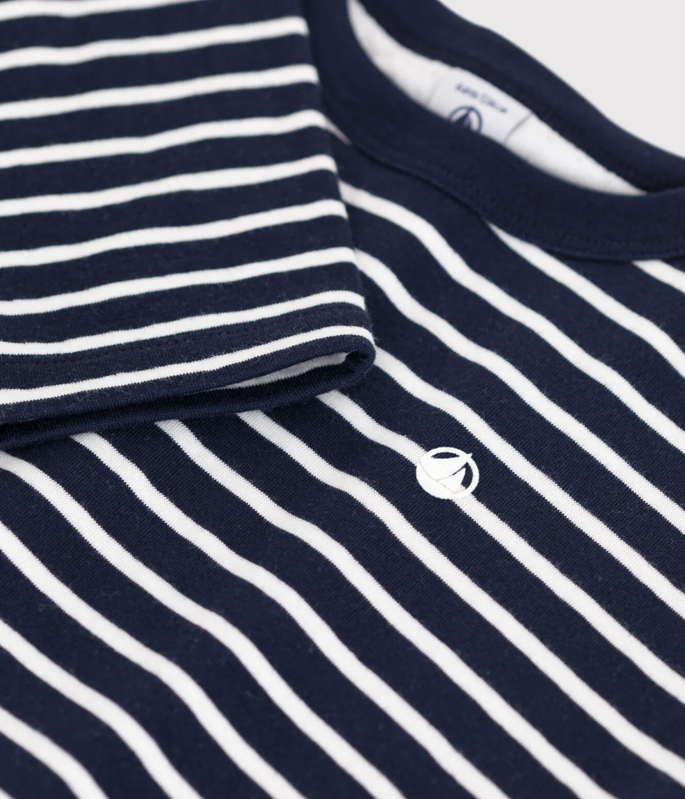 Petit Bateau T-Shirts, Poloshirts, Hemden*Langärmeliges Kinder-T-Shirt aus Doppeljersey für Jungen blau SMOKING/weiss MARSHMALLOW