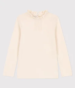 Petit Bateau T-Shirts, Tops, Oberteile*Langärmeliges Kinder-T-Shirt aus Baumwolle für Mädchen naturfarben AVALANCHE