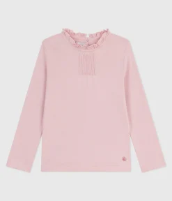 Petit Bateau T-Shirts, Tops, Oberteile*Langärmeliges Kinder-T-Shirt aus einfarbiger Baumwolle rosa JOLI