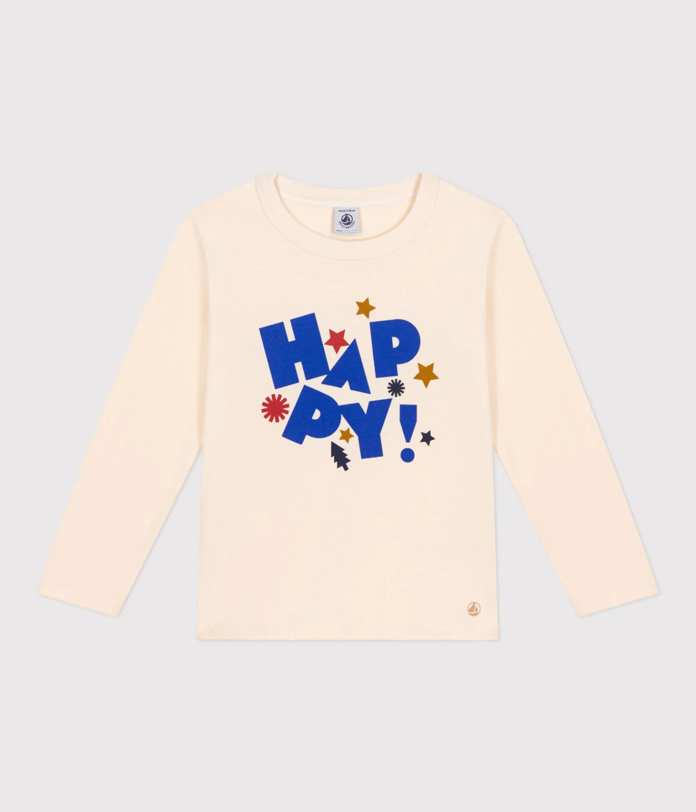 Petit Bateau T-Shirts, Poloshirts, Hemden*Langärmeliges Kinder-T-Shirt aus feinem Jersey für Jungen naturfarben AVALANCHE