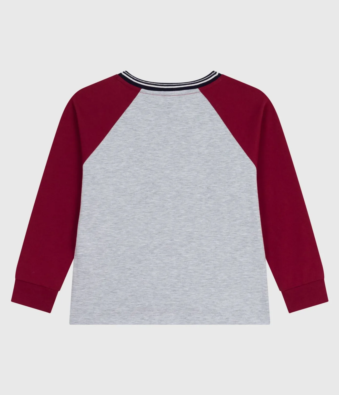 Petit Bateau T-Shirts, Poloshirts, Hemden*Langärmeliges Kinder-T-Shirt aus einfarbiger Baumwolle grau FUMEE/ AMARANTE