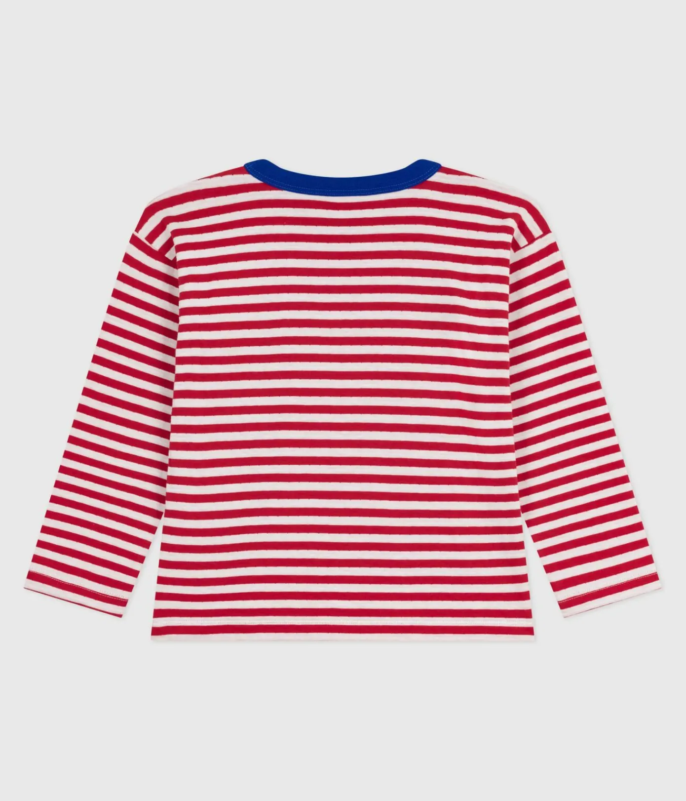 Petit Bateau T-Shirts, Poloshirts, Hemden*Langärmeliges Kinder-T-Shirt aus Baumwolle mit Streifen ROT POMPEI/ MILK