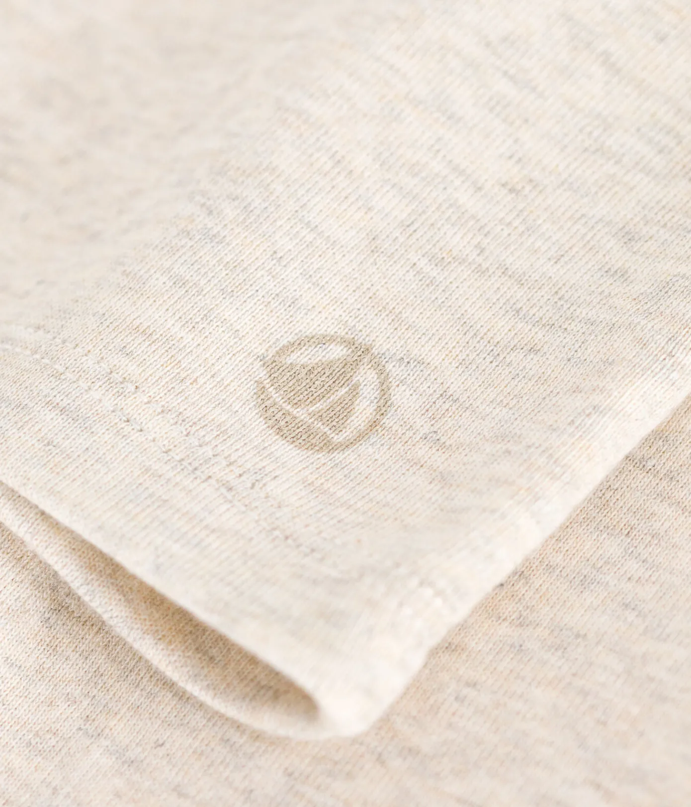 Petit Bateau T-Shirts, Tops, Oberteile*Langärmeliges Kinder-T-Shirt aus Rippstrick für Mädchen beige MONTELIMAR CHINE