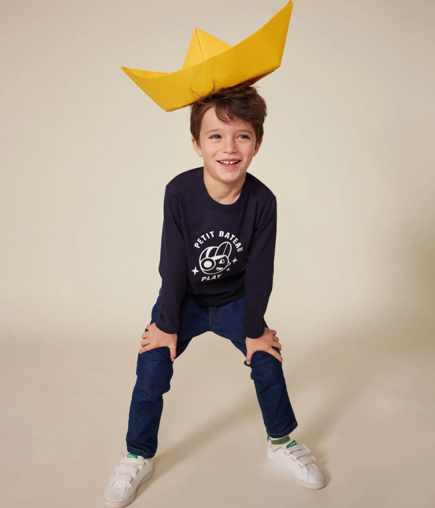 Petit Bateau T-Shirts, Poloshirts, Hemden*Langärmeliges Kinder-T-Shirt aus feinem Jersey für Jungen blau SMOKING