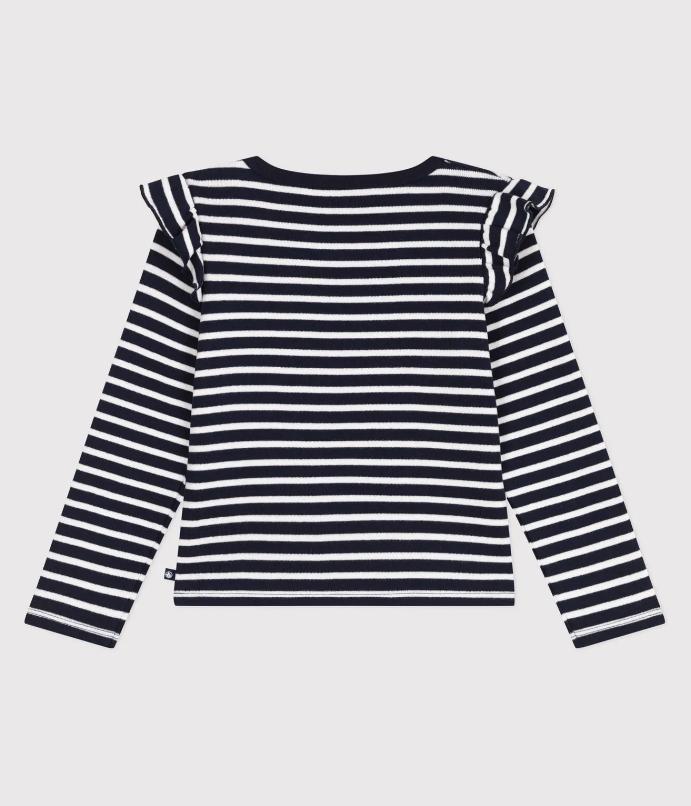 Petit Bateau T-Shirts, Tops, Oberteile*Langärmeliges Kinder-T-Shirt aus Baumwolle mit Streifen blau SMOKING/weiss MARSHMALLOW