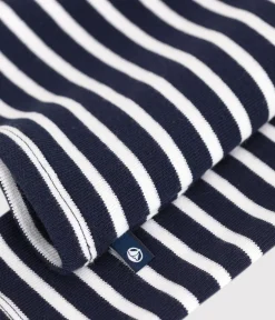 Petit Bateau T-Shirts, Tops, Oberteile*Langärmeliges Kinder-T-Shirt aus Baumwolle mit Streifen blau SMOKING/weiss MARSHMALLOW