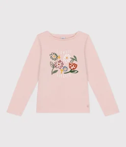 Petit Bateau T-Shirts, Tops, Oberteile*Langärmeliges Kinder-T-Shirt aus Rippstrick für Mädchen rosa SALINE
