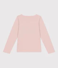 Petit Bateau T-Shirts, Tops, Oberteile*Langärmeliges Kinder-T-Shirt aus Rippstrick für Mädchen rosa SALINE