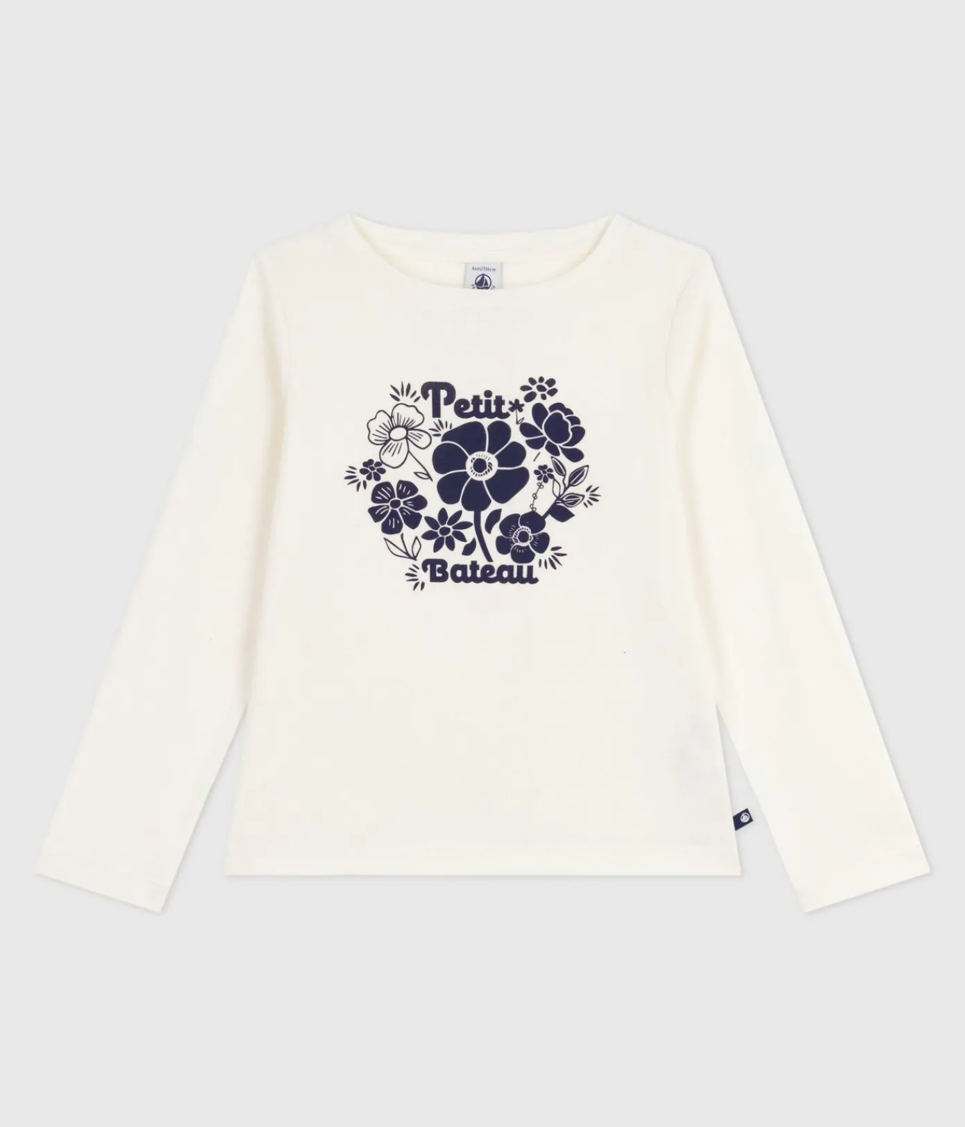Petit Bateau T-Shirts, Tops, Oberteile*Langärmeliges Kinder-T-Shirt aus bedruckter Baumwolle naturfarben MILK