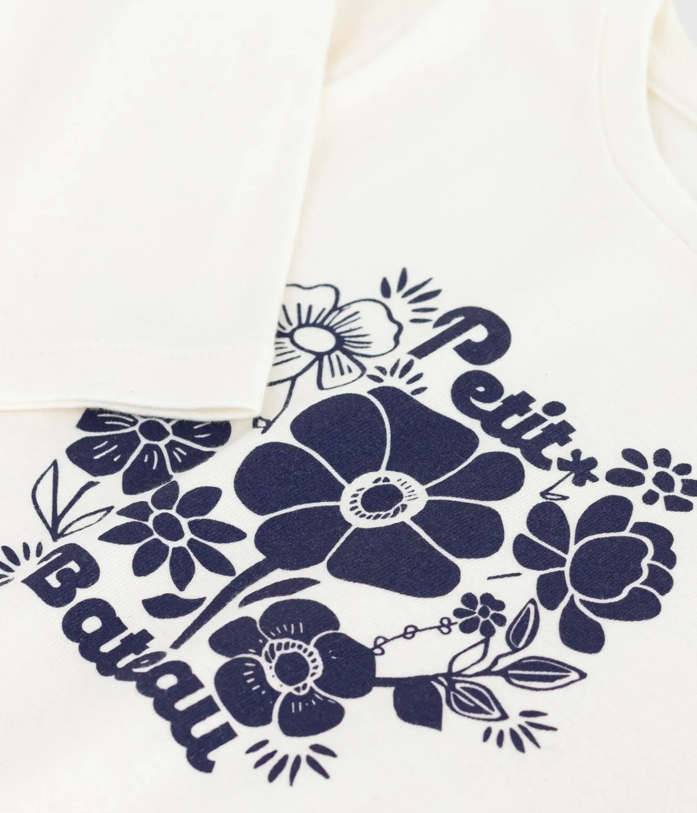 Petit Bateau T-Shirts, Tops, Oberteile*Langärmeliges Kinder-T-Shirt aus bedruckter Baumwolle naturfarben MILK