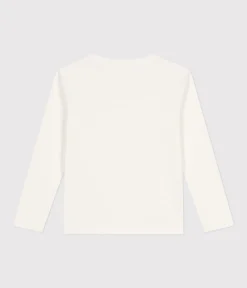 Petit Bateau T-Shirts, Poloshirts, Hemden|T-Shirts, Tops, Oberteile*Langärmeliges Kinder-T-Shirt aus Rippstrick für Mädchen und Jungen weiss MARSHMALLOW