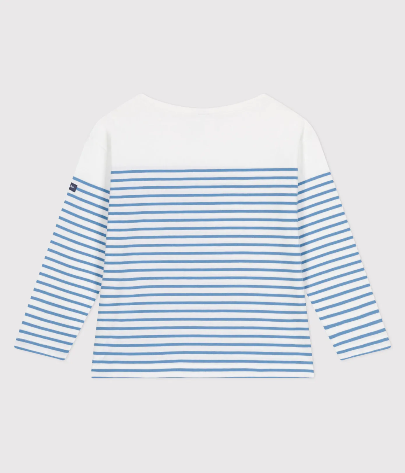 Petit Bateau Sweatshirts, Pullover, Cardigans|Sweatshirts, Pullover, Cardigans*Langärmeliges Kinder-T-Shirt weiss MARSHMALLOW/blau ALASKA