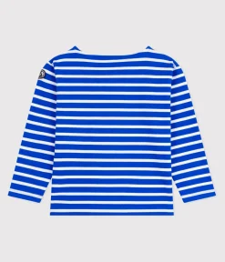 Petit Bateau Sweatshirts, Pullover, Cardigans*Langärmeliges Kinder-Unisex Streifenshirt aus Baumwolle blau PERSE/weiss MARSHMALLOW