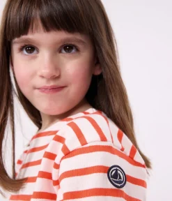 Petit Bateau Sweatshirts, Pullover, Cardigans*Langärmeliges Kinder-Unisex Streifenshirt aus Baumwolle rosa FLEUR/ SPICY