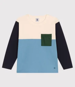 Petit Bateau T-Shirts, Poloshirts, Hemden*Langärmeliges T-Shirt aus Baumwolle für Kinder/Jungen weiss AVALANCHE/ MULTICO
