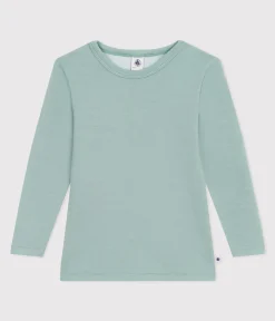 Petit Bateau Unterhemden, Tanktops|T-Shirts, Poloshirts, Hemden*Langärmeliges T-Shirt aus Wolle und Baumwolle grün PAUL