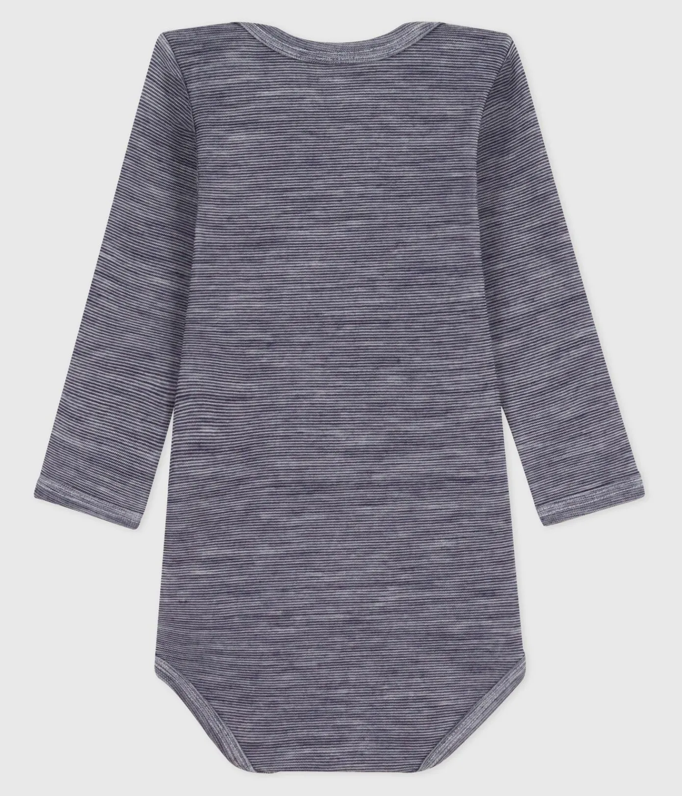 Petit Bateau Bodys*Langärmliger Baby-Body aus Wolle und Baumwolle blau SOIR/ MARSHMALLOW