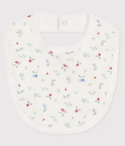 Petit Bateau Lätzchen|Newborn*Lätzchen für Neugeborene aus bedruckter Baumwolle weiss MARSHMALLOW/weiss MULTICO