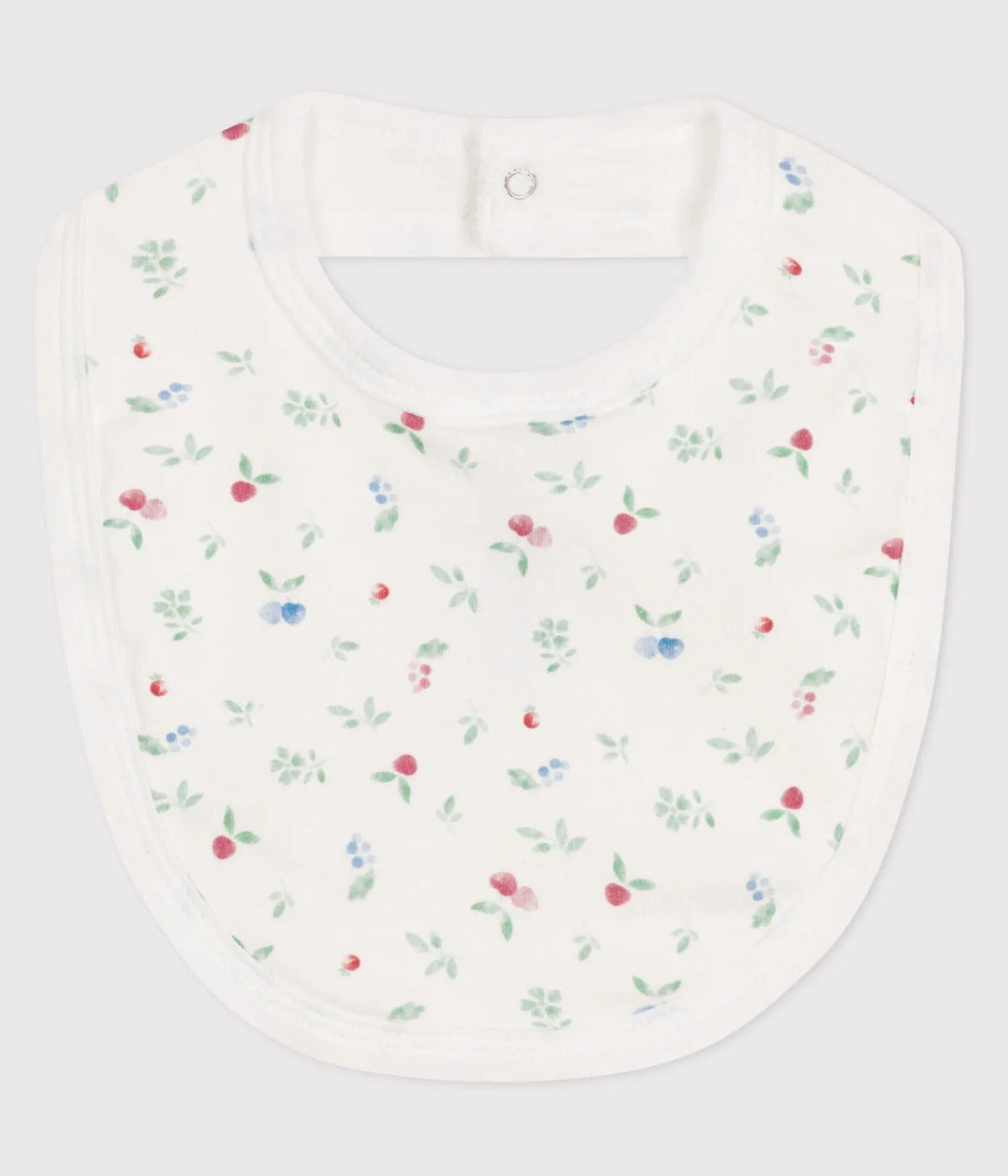 Petit Bateau Lätzchen|Newborn*Lätzchen für Neugeborene aus bedruckter Baumwolle weiss MARSHMALLOW/weiss MULTICO