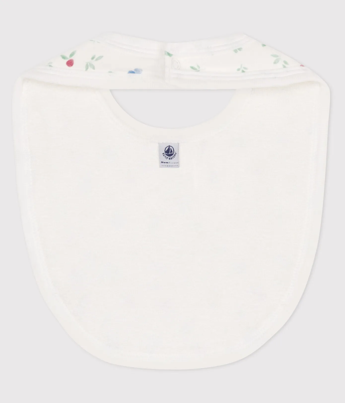 Petit Bateau Lätzchen|Newborn*Lätzchen für Neugeborene aus bedruckter Baumwolle weiss MARSHMALLOW/weiss MULTICO