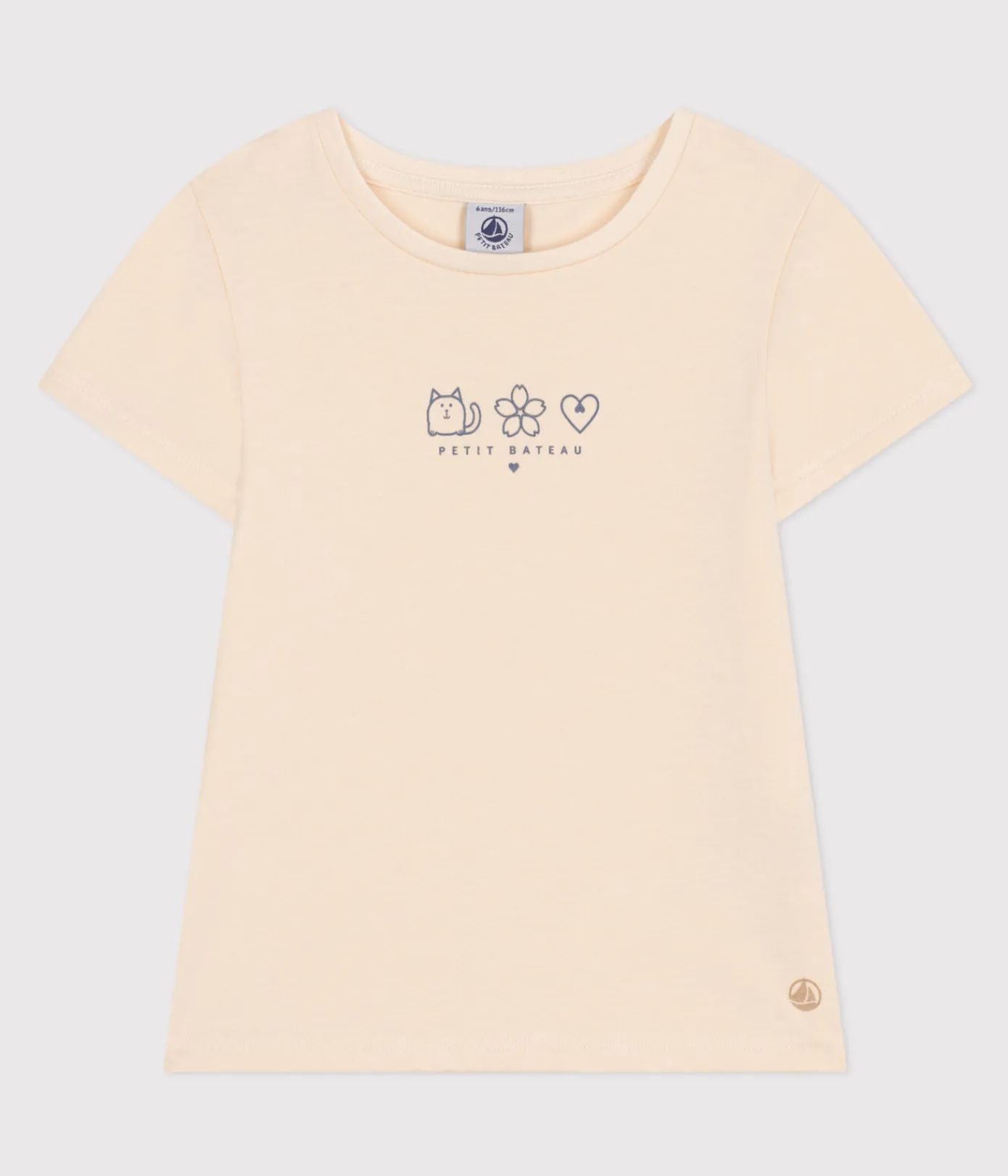 Petit Bateau T-Shirts, Tops, Oberteile*Mädchen-T-Shirt aus leichtem Jerseystoff blau AVALANCHE/ BEACH