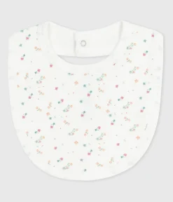 Petit Bateau Lätzchen|Newborn*Newborn-Lätzchen aus Baumwolle mit Blumenmotiv weiss MARSHMALLOW/weiss MULTICO