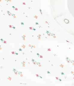 Petit Bateau Lätzchen​|Newborn*Newborn-Lätzchen aus Baumwolle mit Blumenmotiv weiss MARSHMALLOW/weiss MULTICO