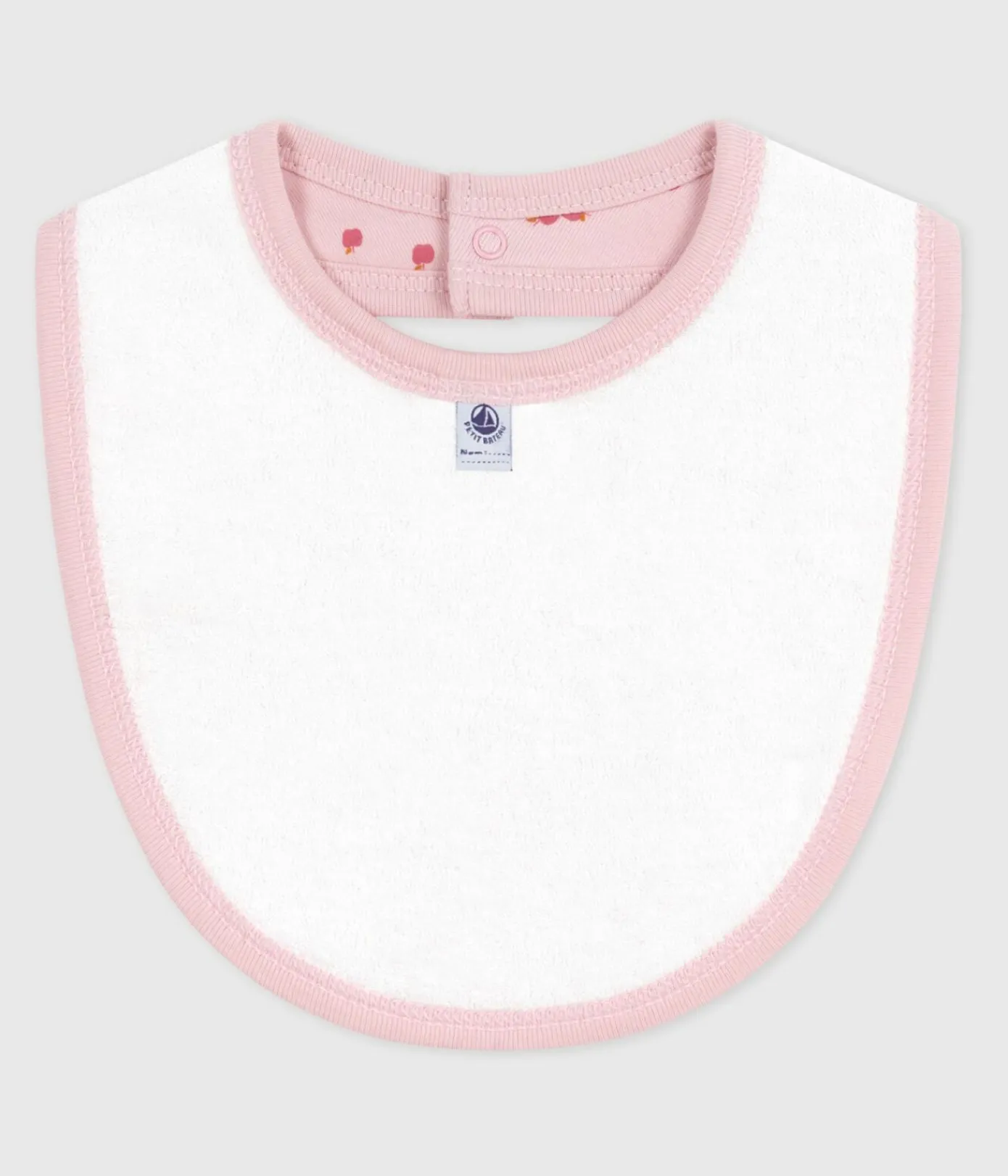 Petit Bateau Lätzchen|Newborn*Newborn-Lätzchen aus bedruckter Baumwolle rosa JOLI/weiss MULTICO