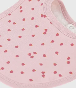 Petit Bateau Lätzchen|Newborn*Newborn-Lätzchen aus bedruckter Baumwolle rosa JOLI/weiss MULTICO
