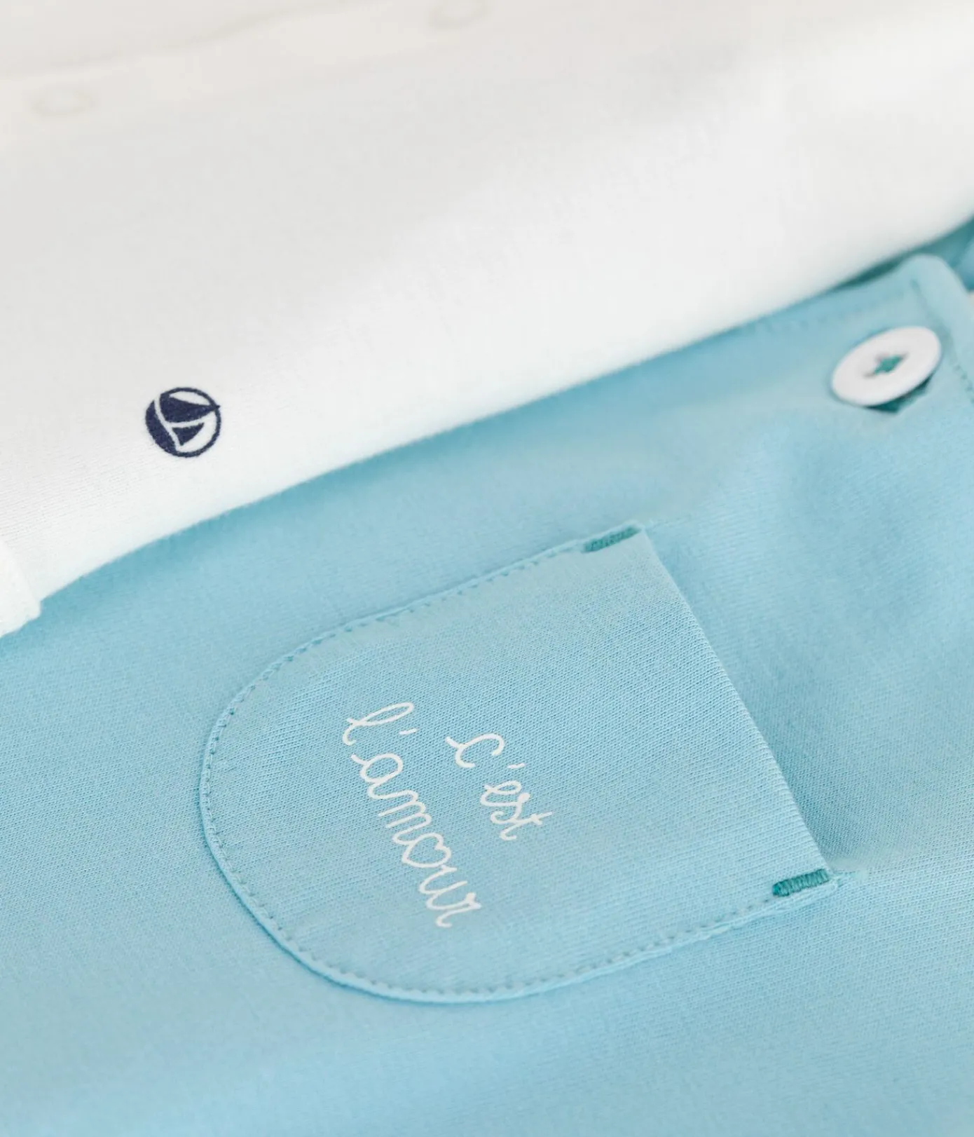 Petit Bateau Sets, Overalls & Latzhosen|Newborn*Newborn-Set Latzhose und Strampler aus Baumwolle blau AQUATIC