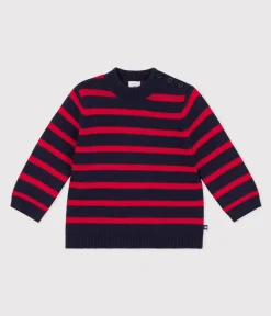 Petit Bateau Pullover, Cardigans*Pullover aus Wolle und Baumwollmischung mit Matrosenmuster SMOKING/ ROT