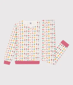 Petit Bateau Homewear|Schlafanzüge, Nachthemden*Pyjama aus Baumwolle mit Weihnachtsmotiven weiss MARSHMALLOW/weiss MULTICO