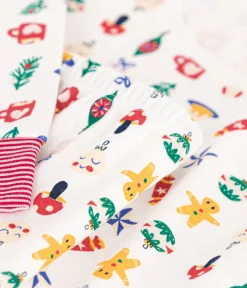 Petit Bateau Homewear|Schlafanzüge, Nachthemden*Pyjama aus Baumwolle mit Weihnachtsmotiven weiss MARSHMALLOW/weiss MULTICO