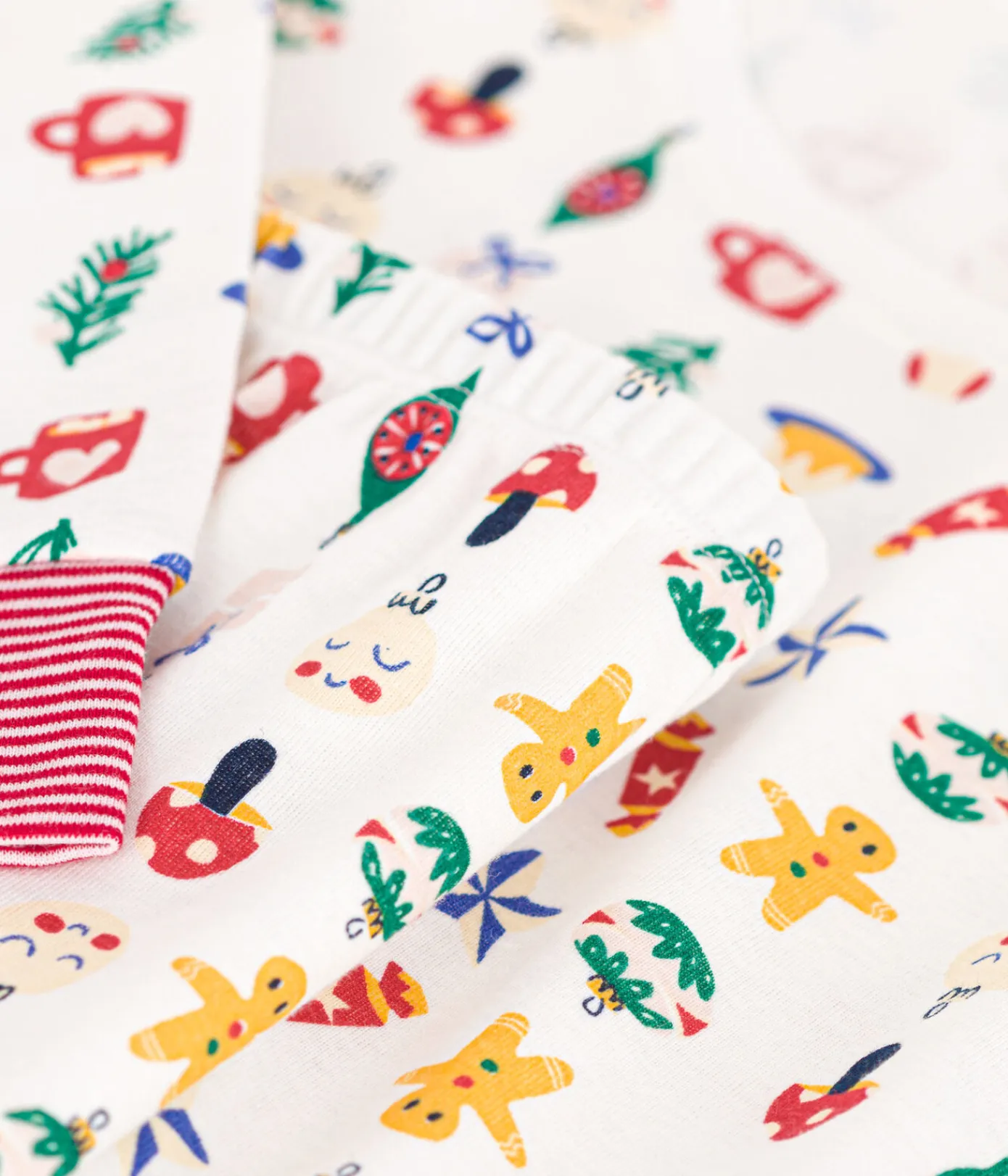 Petit Bateau Homewear|Schlafanzüge, Nachthemden*Pyjama aus Baumwolle mit Weihnachtsmotiven weiss MARSHMALLOW/weiss MULTICO
