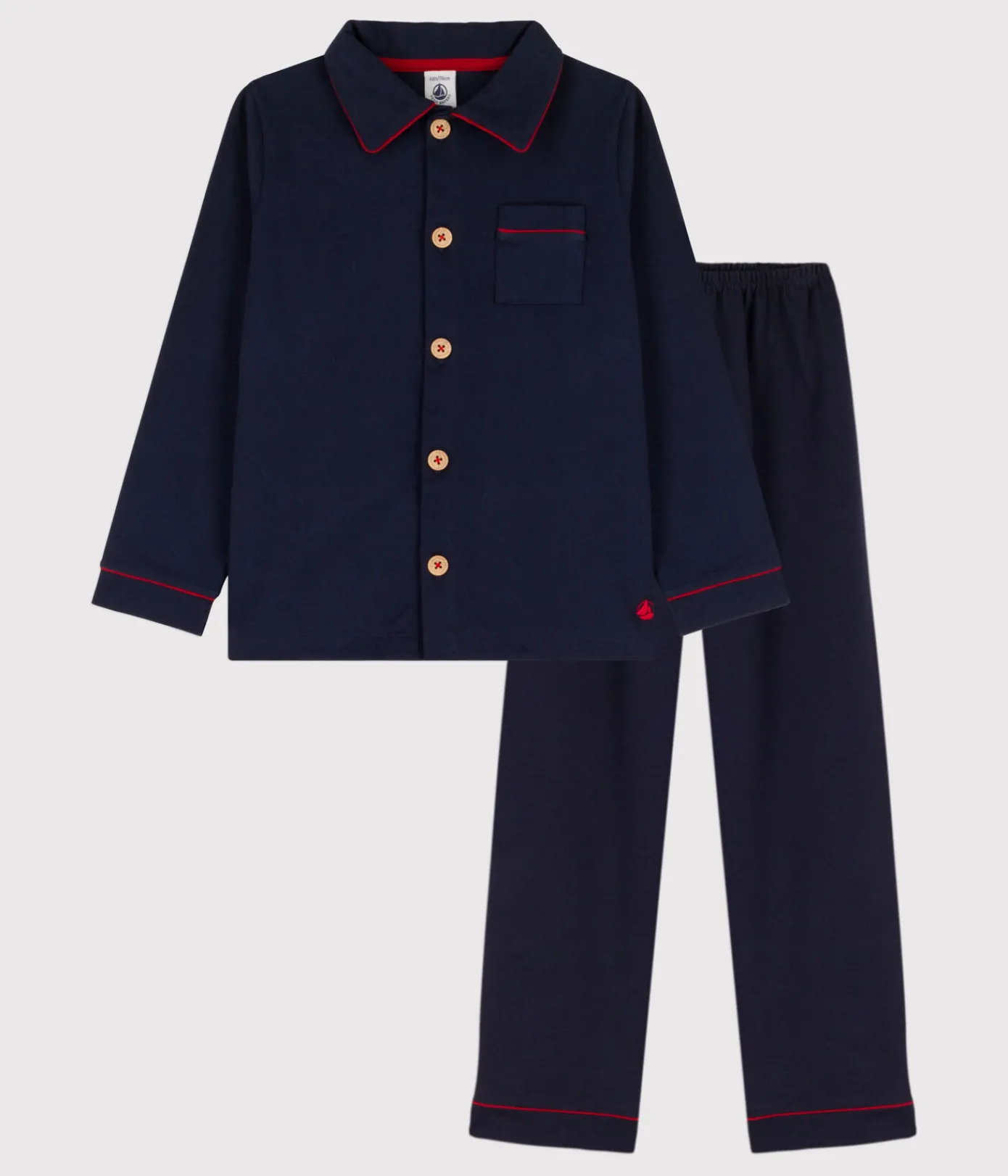 Petit Bateau Schlafanzüge, Pyjamas*Pyjama aus Jersey für kleine Jungen blau SMOKING