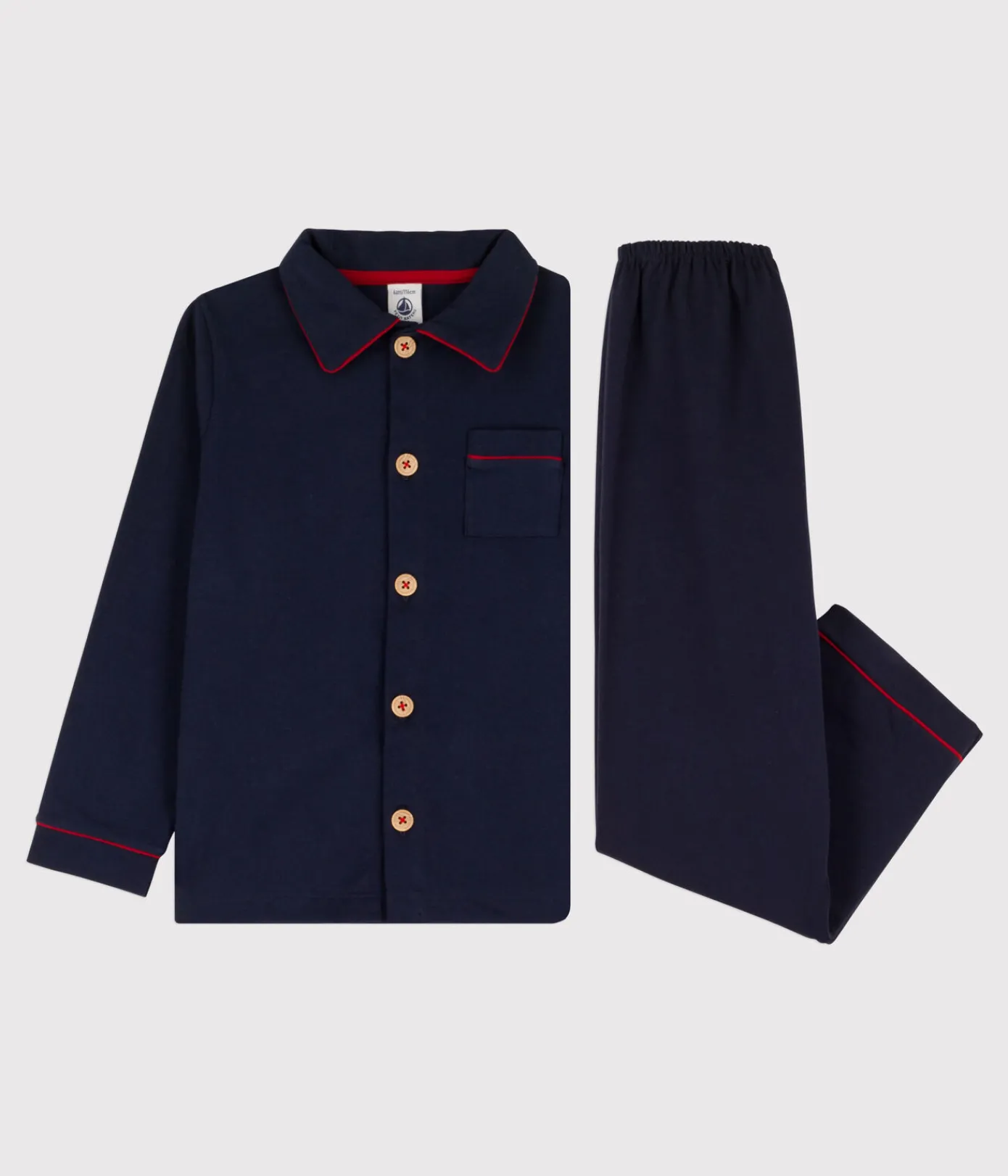 Petit Bateau Schlafanzüge, Pyjamas*Pyjama aus Jersey für kleine Jungen blau SMOKING