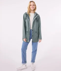 Petit Bateau Herren|Jacken, Mäntel*Regenjacke aus recyceltem Material und Bio-Baumwolle grün THUYA