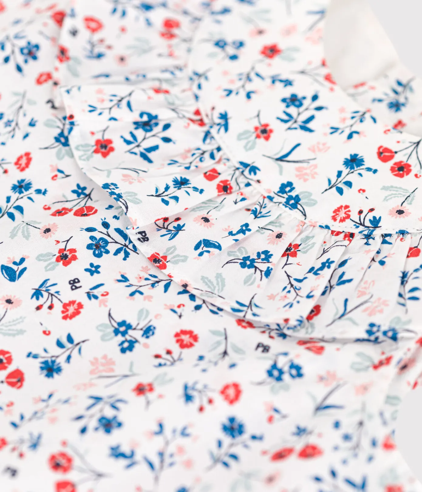 Petit Bateau T-Shirts, Oberteile*Ärmellose Baby-Bluse aus Baumwolle mit Blumenmuster weiss MARSHMALLOW/weiss MULTICO