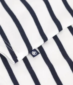 Petit Bateau T-Shirts, Oberteile*Ärmellose Baby-Bluse aus Baumwolle mit Streifen weiss MARSHMALLOW/blau SMOKING