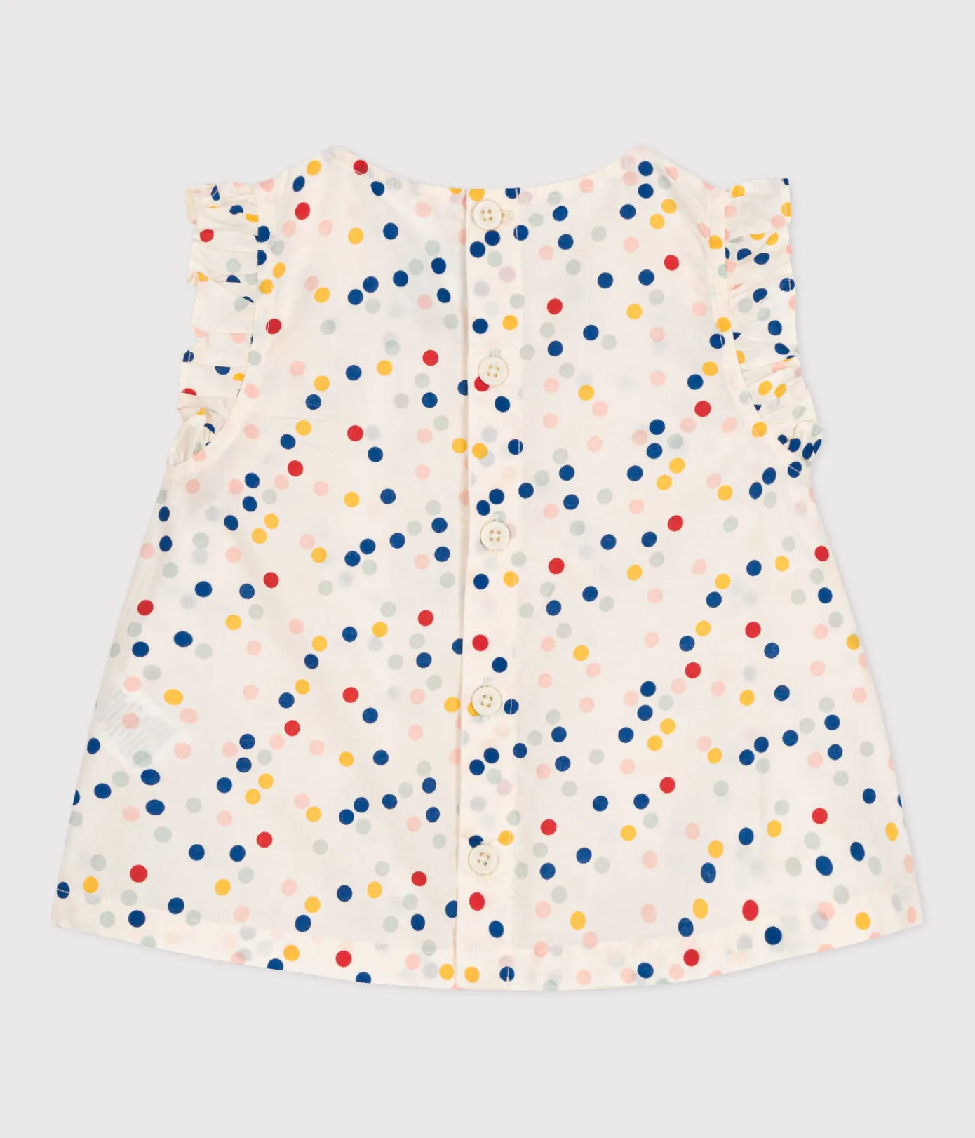 Petit Bateau T-Shirts, Oberteile*Ärmellose Babybluse aus Popeline weiss MARSHMALLOW/weiss MULTICO
