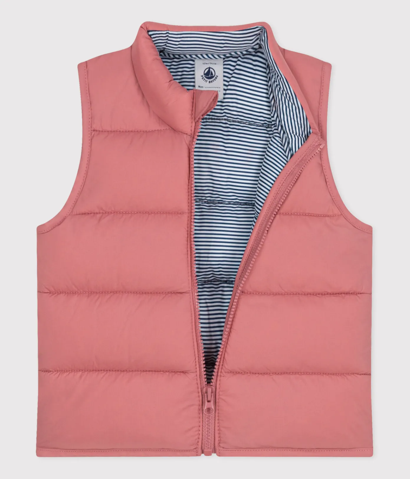 Petit Bateau Jacken, Anoraks*Ärmellose Baby-Steppweste rosa ROSEWOOD