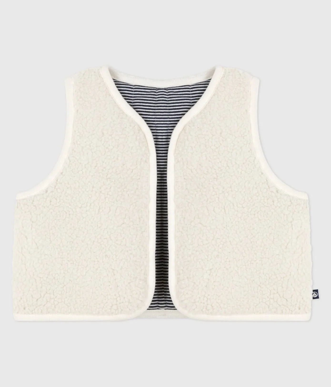 Petit Bateau Pullover, Cardigans*Ärmellose Babyweste aus Milleraies-Baumwolle und Sherpa MILK/ MULTICO