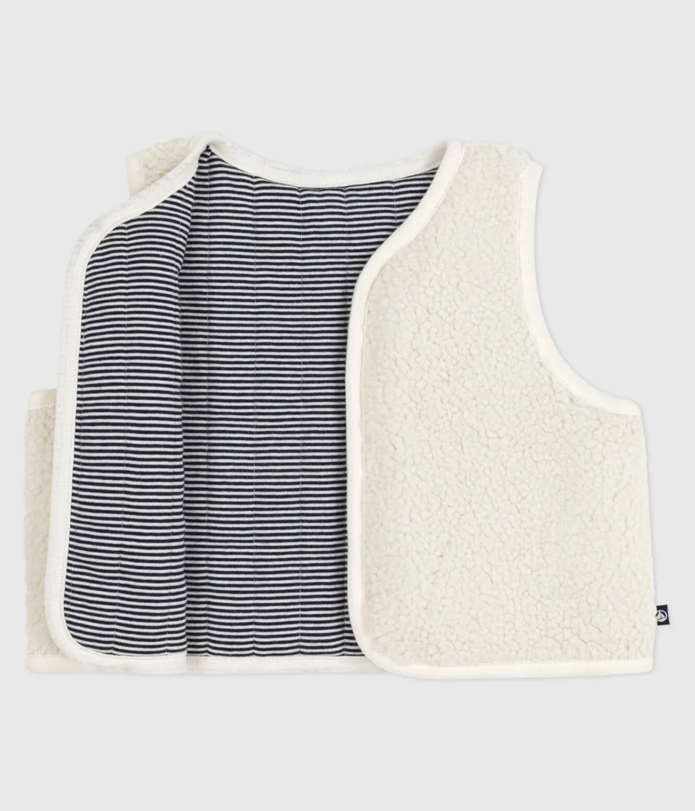 Petit Bateau Pullover, Cardigans*Ärmellose Babyweste aus Milleraies-Baumwolle und Sherpa MILK/ MULTICO