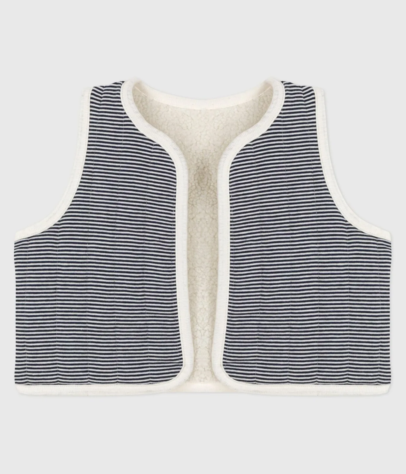 Petit Bateau Pullover, Cardigans*Ärmellose Babyweste aus Milleraies-Baumwolle und Sherpa MILK/ MULTICO