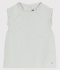 Petit Bateau T-Shirts, Tops, Oberteile*Ärmellose Kinder-Bluse mit Streifen PAUL/ ECUME