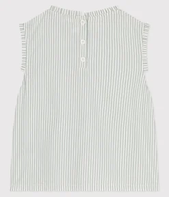 Petit Bateau T-Shirts, Tops, Oberteile*Ärmellose Kinder-Bluse mit Streifen PAUL/ ECUME