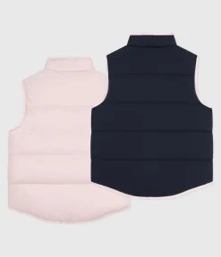 Petit Bateau Mäntel, Jacken, Regenjacken*Ärmellose Kinder-Winterjacke zum Wenden in zwei Farben rosa JOLI/ SMOKING